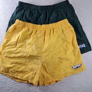 Vintage Walt Disney World Athletics Shorts Mens XL Mickey Lot Of 2 Green/ Yellow
